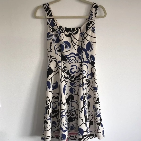 Anthro Vanessa Virginia Ink Set Blooms Dress SZ 0 - Picture 4 of 8